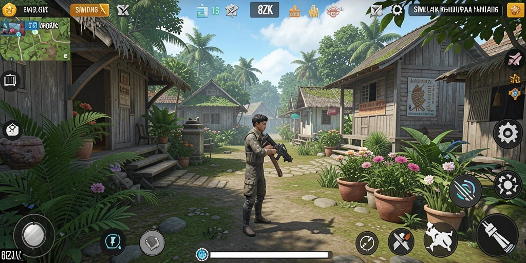Tampilan gameplay menarik dalam 8ZK yang menunjukkan simulasi kehidupan.