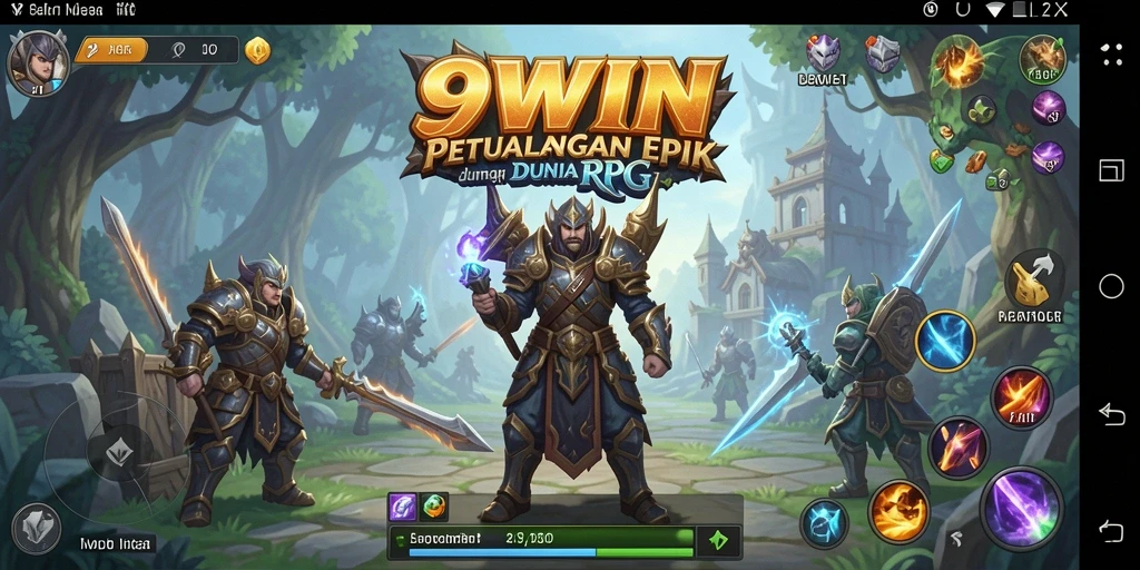 Tampilan gameplay menarik dari petualangan RPG 9WIN.