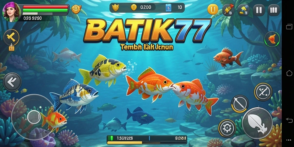 Screenshot menunjukkan pengalaman menembak ikan yang seru di BATIK77.