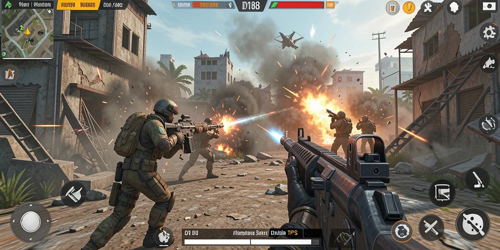 Screenshot gameplay DV188 menunjukkan aksi pertempuran yang mendebarkan.