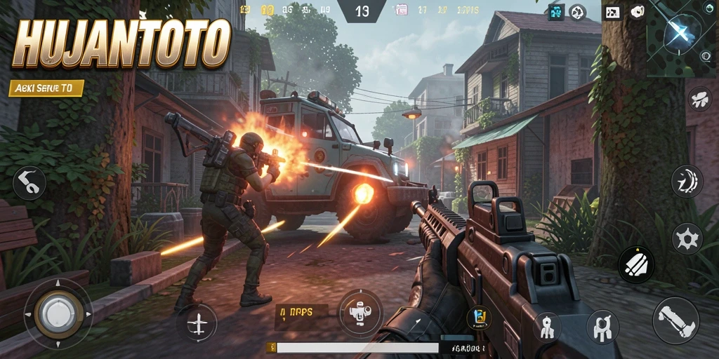 Menampilkan aksi memukau dalam game TPS HUJANTOTO.