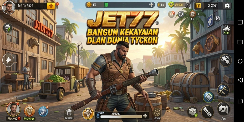 Tampilan gameplay JET77 dengan berbagai peluang bisnis yang menarik.