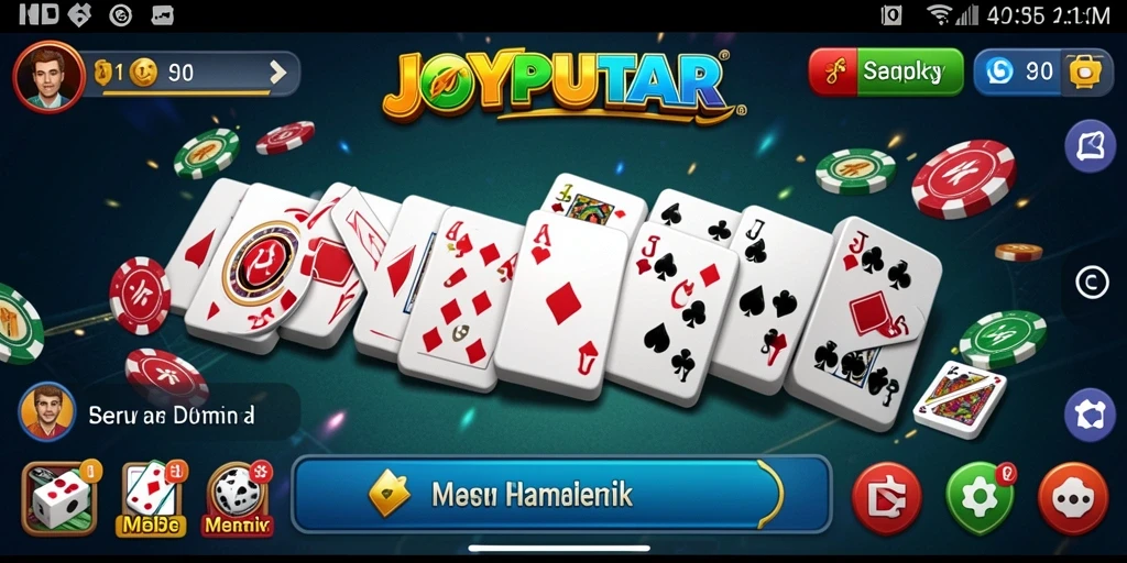 Tampilan gameplay seru dalam permainan Domino JOYPUTAR.