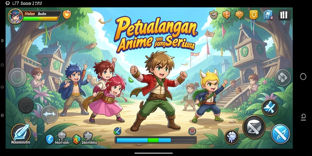 Gameplay seru dengan karakter anime ikonik dalam aksi.