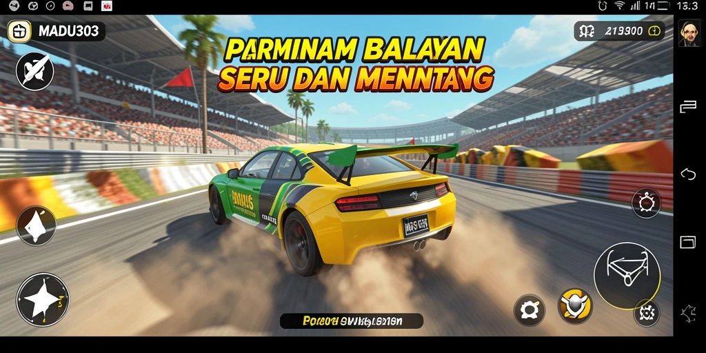 Gameplay Racing yang intens dan menegangkan dalam MADU303.