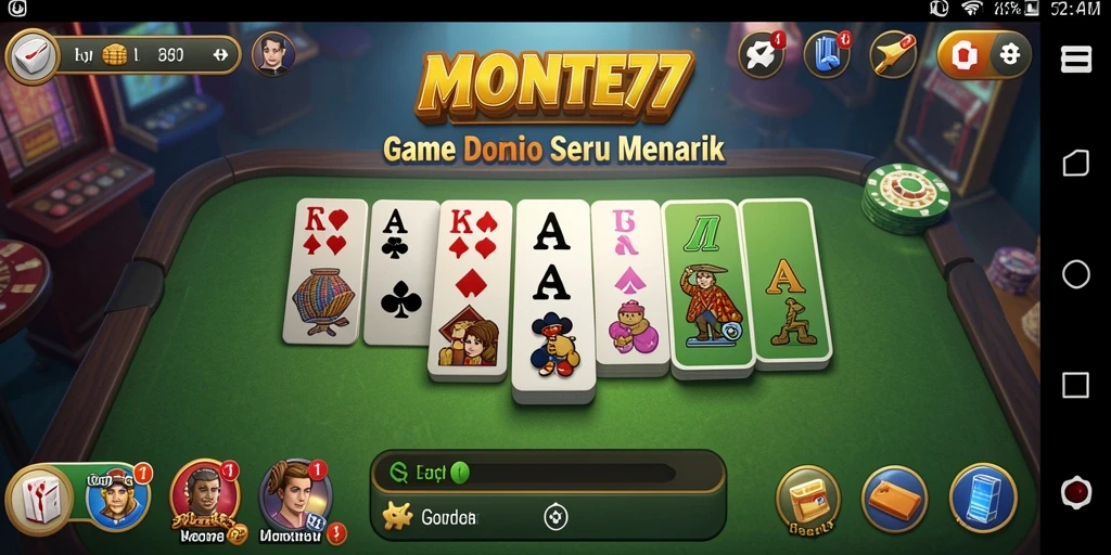 Tangkapan layar gameplay seru dari MONTE77, permainan Domino yang mengasyikkan.