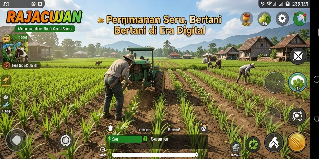 Tampilan gameplay RAJACUAN yang seru saat bertani.