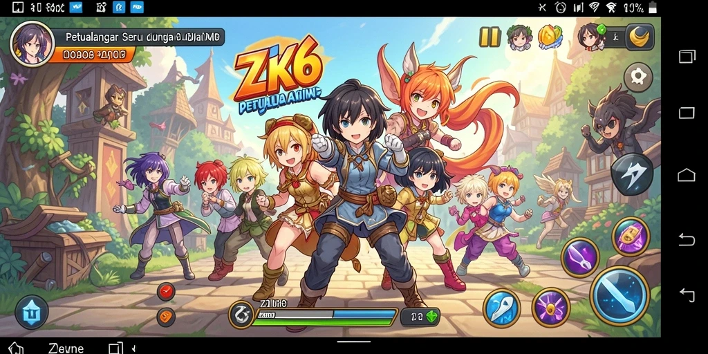 Screenshot ZK6 menampilkan aksi pertarungan yang seru dalam dunia anime.